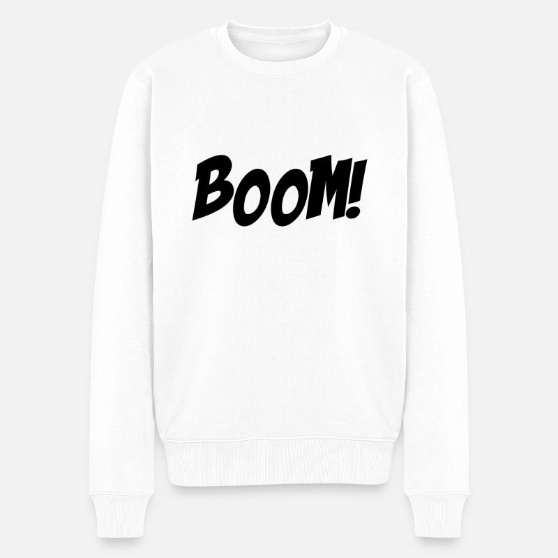 BOOM - Männer Premium Bio Pullover - Weiß