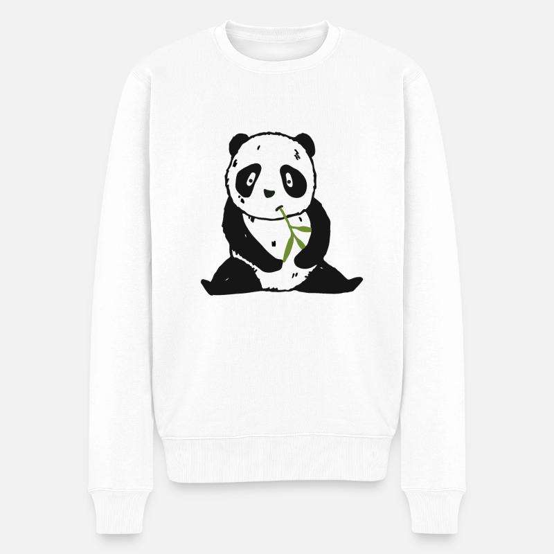 Panda - Pull Premium bio Homme - blanc