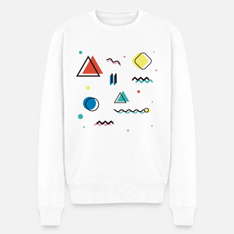 Géométrie abstraite - Pull Premium bio Homme - blanc