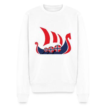 Navire Viking Norvège cadeau - Pull Premium bio Homme - blanc - Devant - Thijin (182cm)