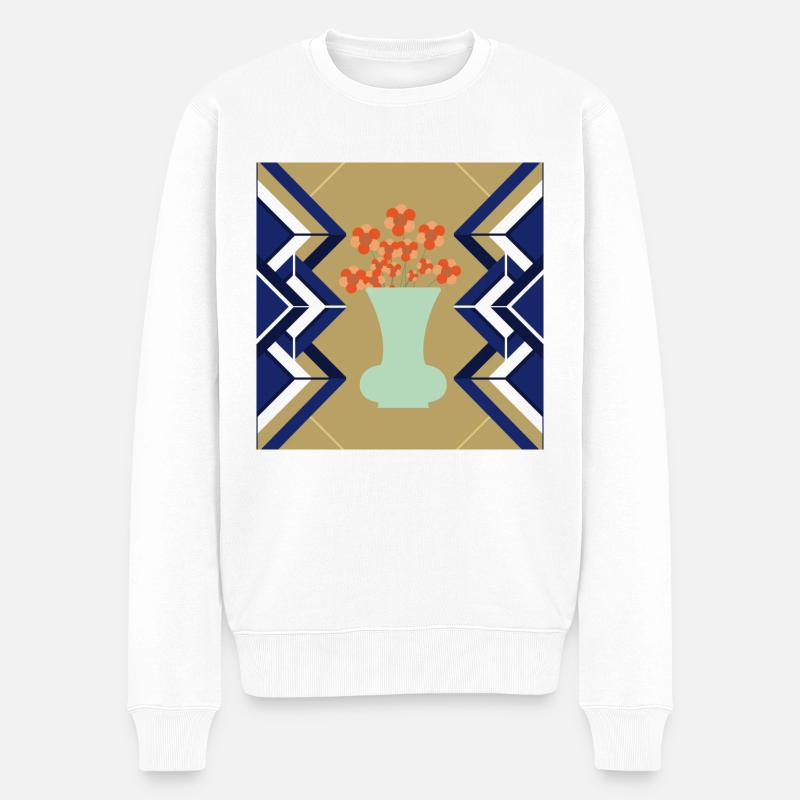 Art déco - Pull Premium bio Homme - blanc