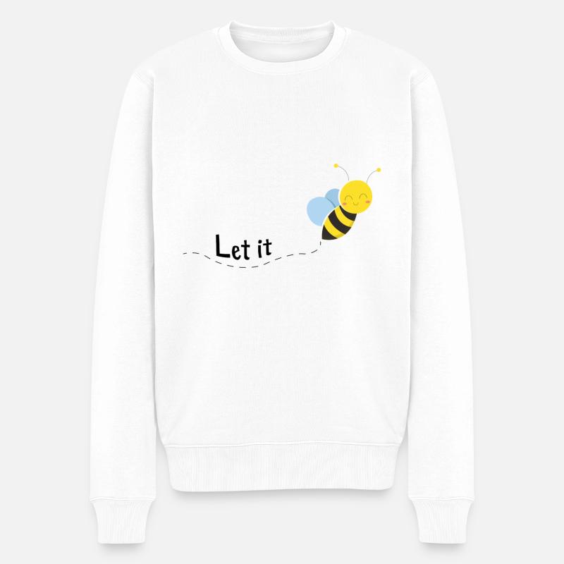Let it bee Geschenk - Männer Premium Bio Pullover - Weiß
