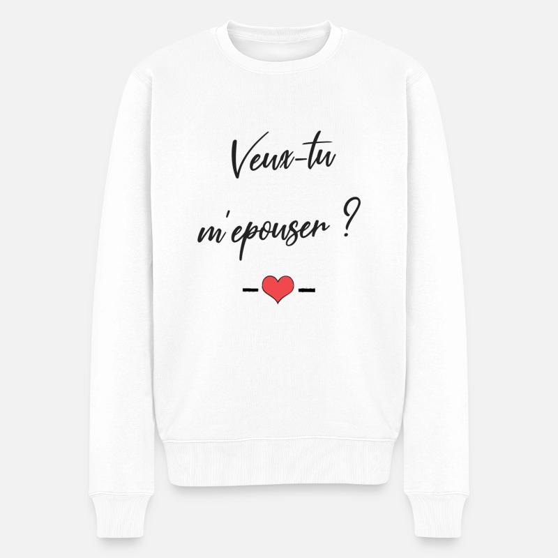 Veux-tu m'épouser? - Pull Premium bio Homme - blanc