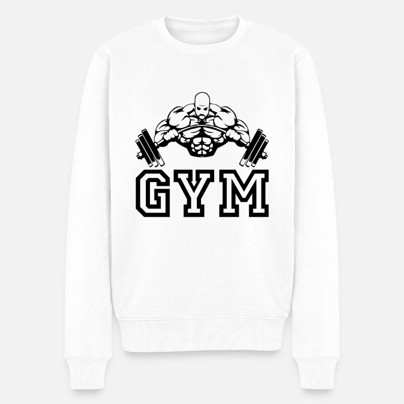 Cadeau Gym Beast - Pull Premium bio Homme - blanc