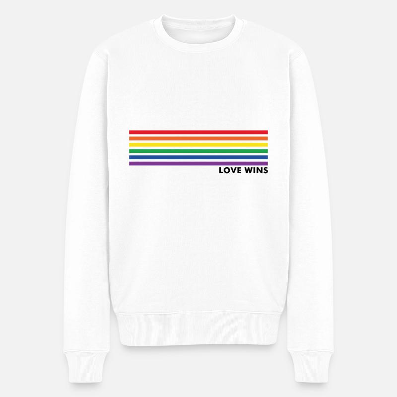 Love wins LGBT gleichberechtigung Geschenk - Männer Premium Bio Pullover - Weiß