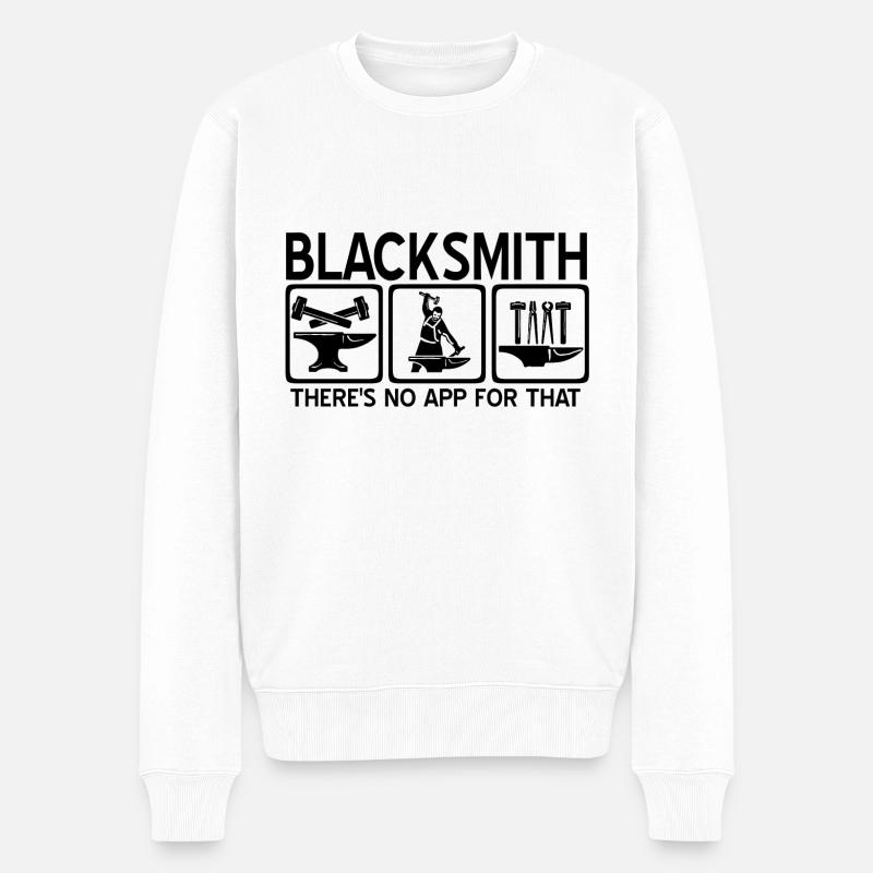 Schmiedin Geschenk - Männer Premium Bio Pullover - Weiß