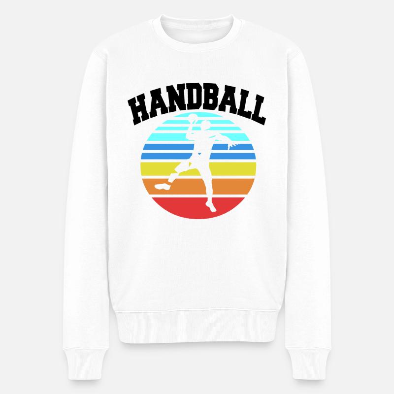 Handball - Männer Premium Bio Pullover - Weiß