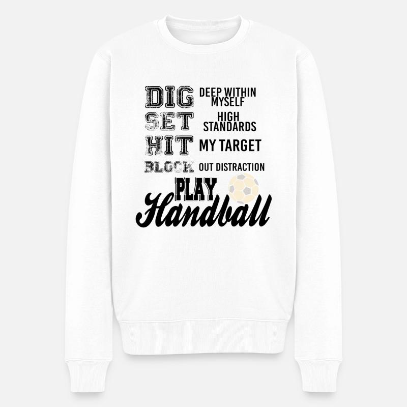 handball - Pull Premium bio Homme - blanc