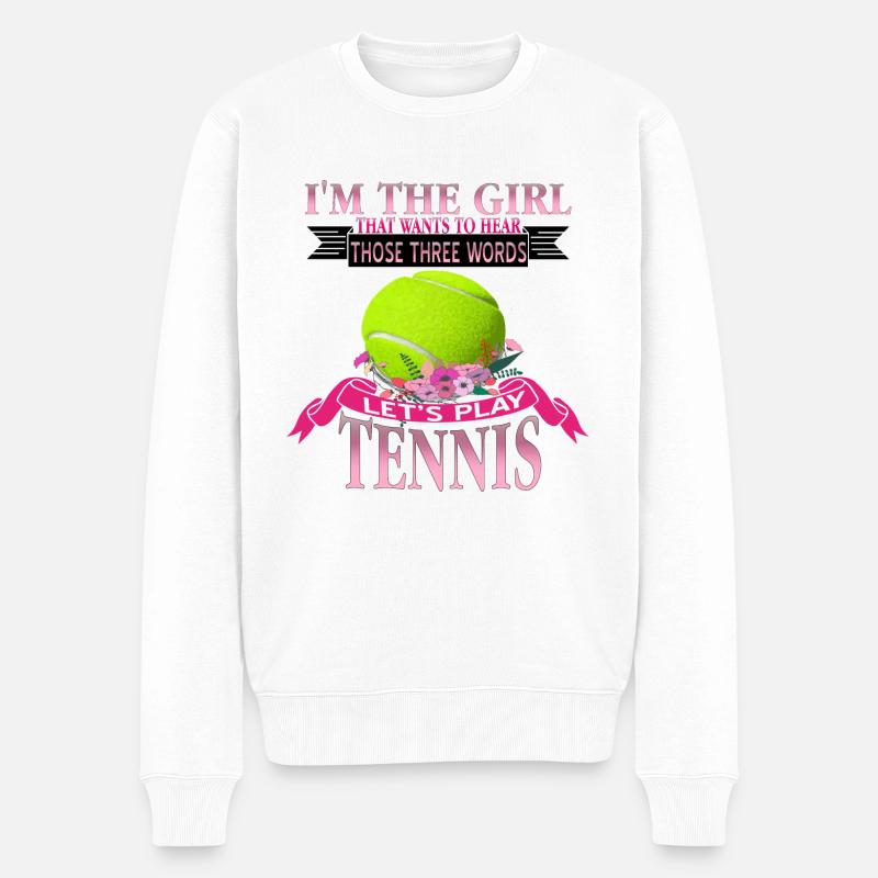 Tennis - Männer Premium Bio Pullover - Weiß