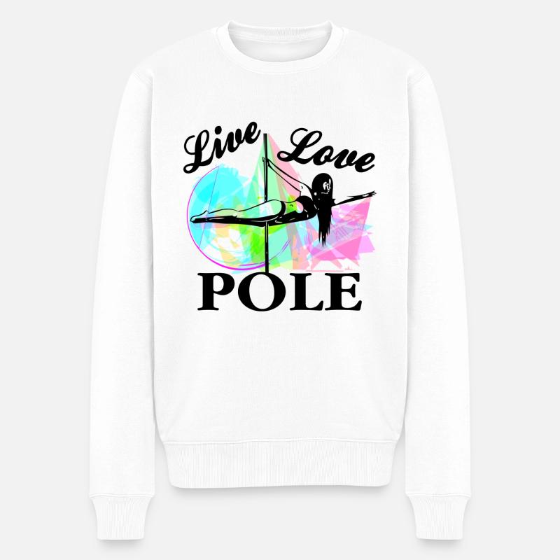 Pole Dance - Männer Premium Bio Pullover - Weiß
