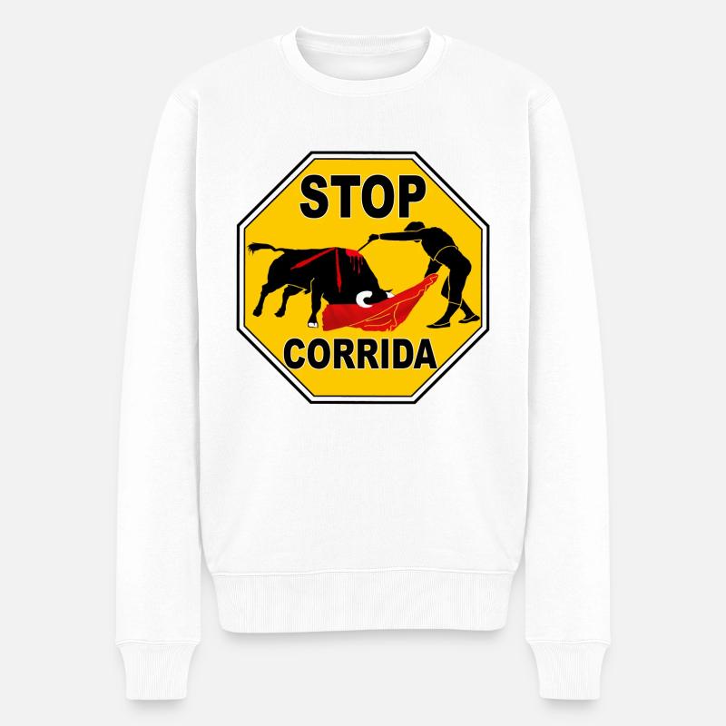 Stop corrida - Pull Premium bio Homme - blanc