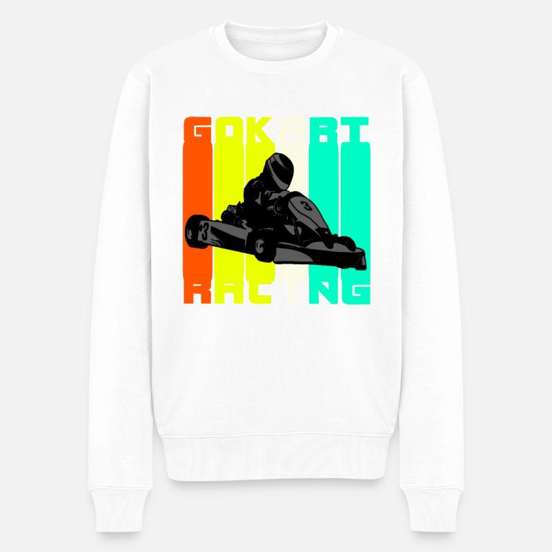 Go Kart - Männer Premium Bio Pullover - Weiß