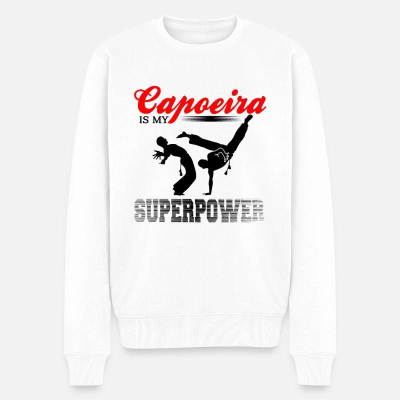 Capoeira - Männer Premium Bio Pullover - Weiß