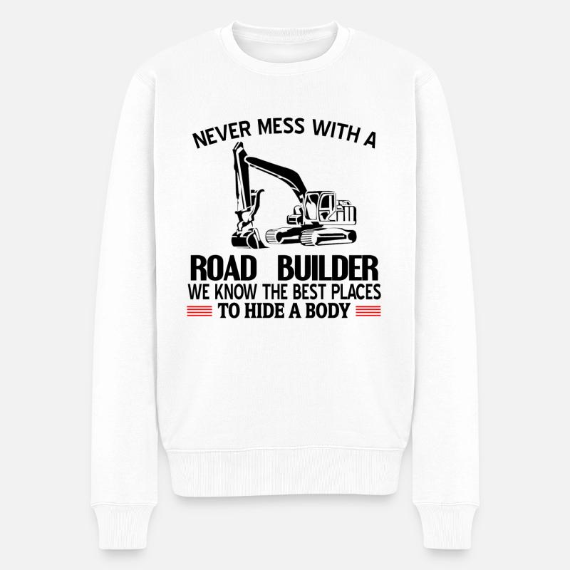 Straßenbauer - Männer Premium Bio Pullover - Weiß