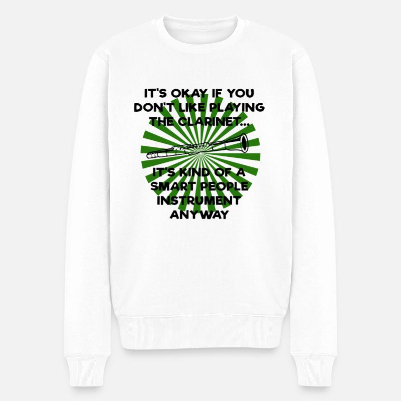 Klarinette - Männer Premium Bio Pullover - Weiß