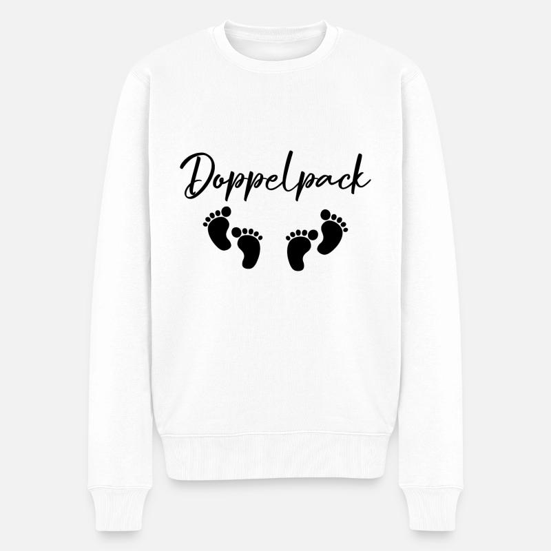Doppelpack Zwillinge Geschenk - Männer Premium Bio Pullover - Weiß