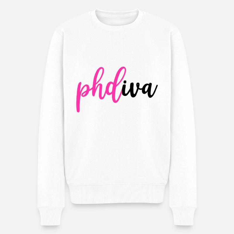 Phd diva Abschluss Geschenk - Männer Premium Bio Pullover - Weiß