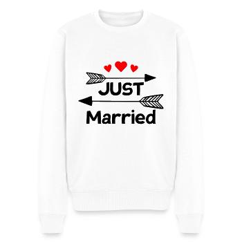Cadeau de mariage juste marié - Pull Premium bio Homme - blanc - Devant - Thijin (182cm)