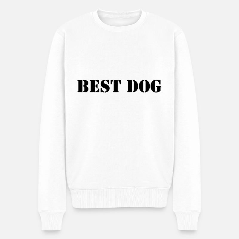 Best Dog Black - Männer Premium Bio Pullover - Weiß