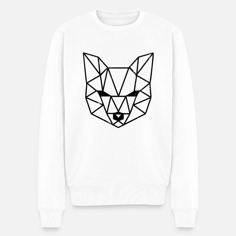 Fox. Geometrical. - Männer Premium Bio Pullover - Weiß