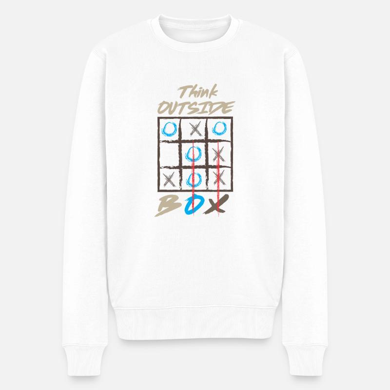 Outside the box - Männer Premium Bio Pullover - Weiß