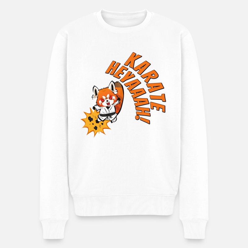 Karate. Heyaaah! - Männer Premium Bio Pullover - Weiß