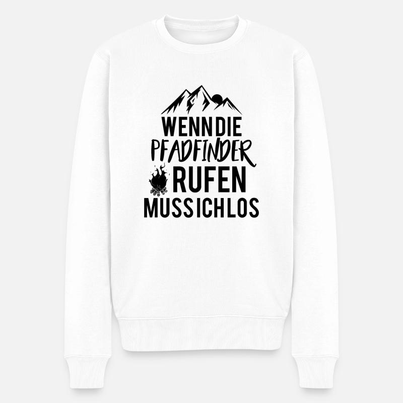 Pfadfinder | Abzeichen Natur Lagerfeuer Geschenke - Männer Premium Bio Pullover - Weiß