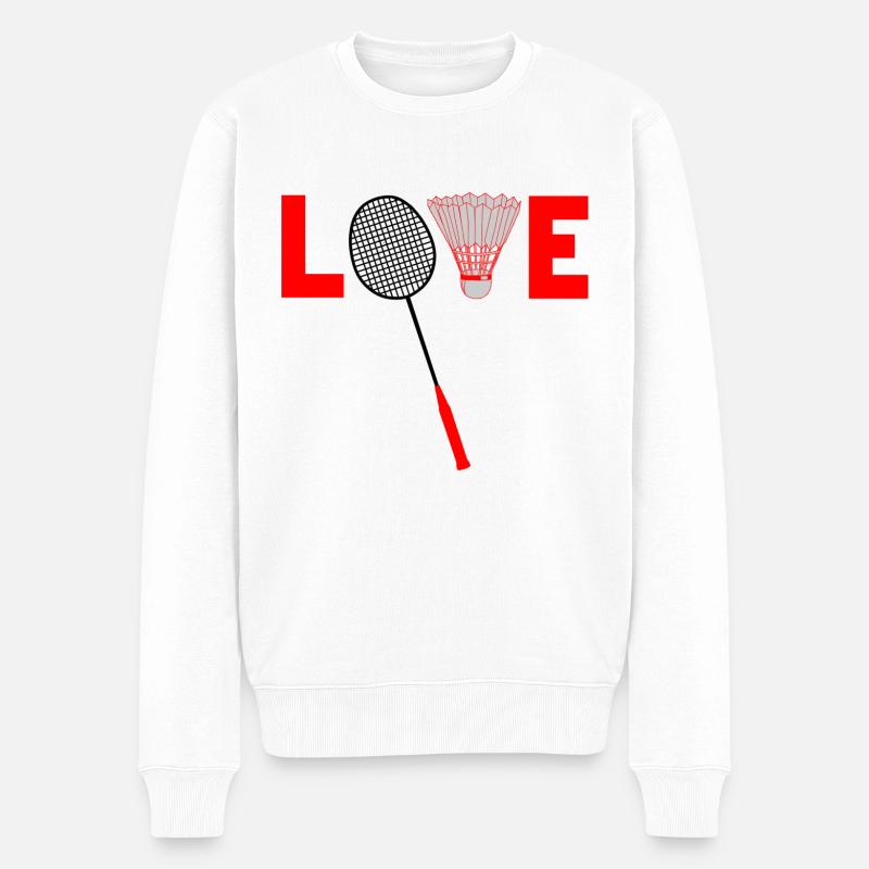 Badminton - Männer Premium Bio Pullover - Weiß