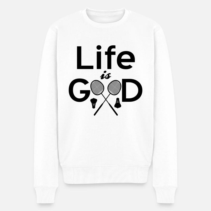 Badminton - Pull Premium bio Homme - blanc