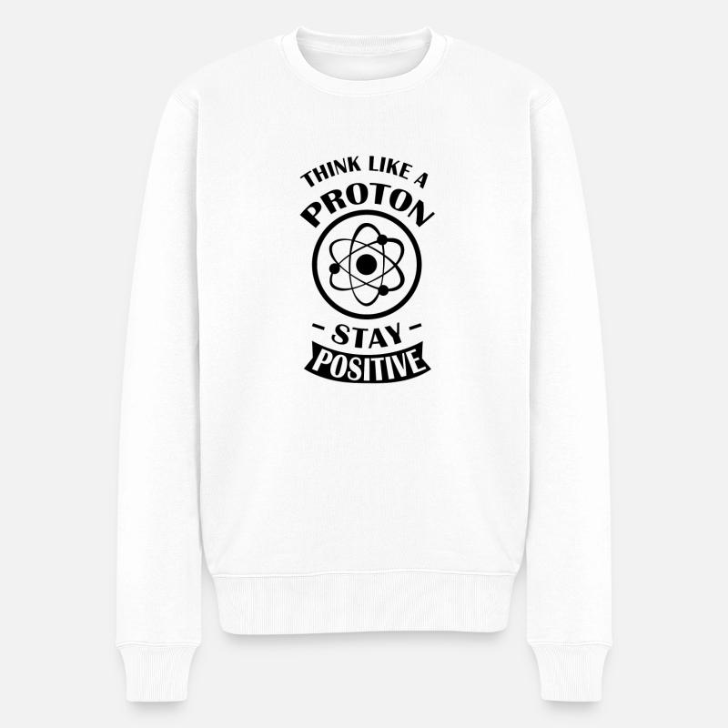 Atome de proton positif - Pull Premium bio Homme - blanc