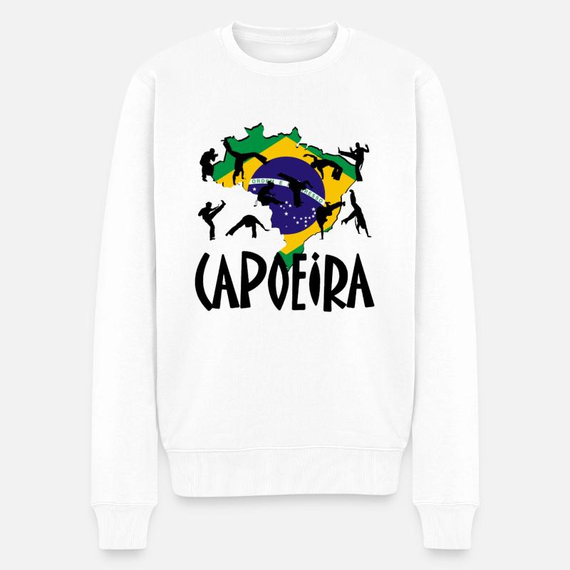 Capoeira - Männer Premium Bio Pullover - Weiß