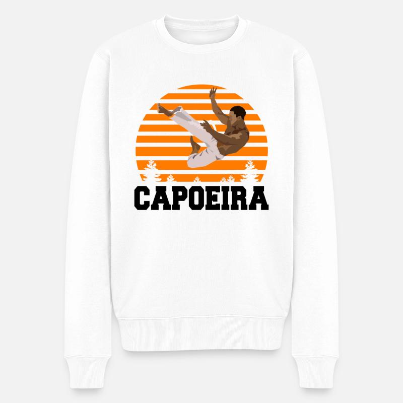 Capoeira - Männer Premium Bio Pullover - Weiß