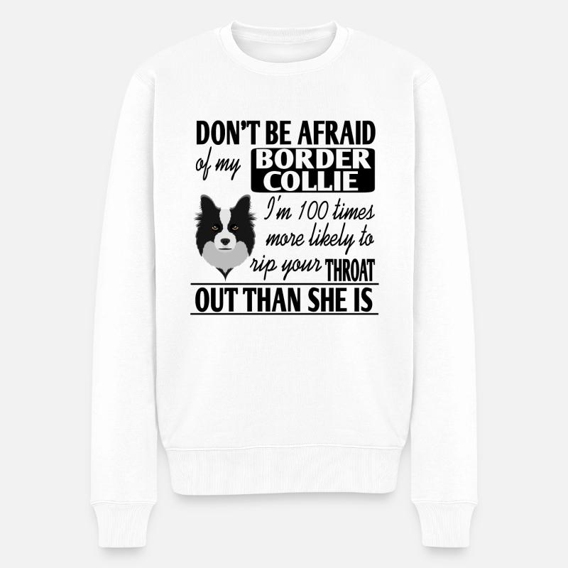 Border Collie - Männer Premium Bio Pullover - Weiß