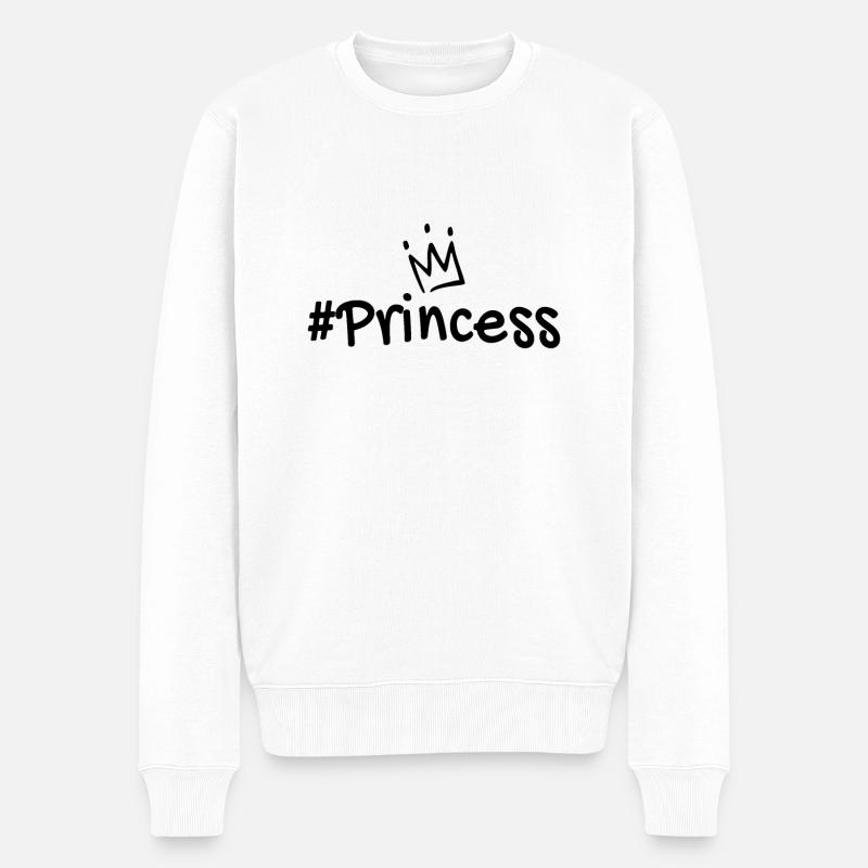 Prinzessin Krone - Männer Premium Bio Pullover - Weiß