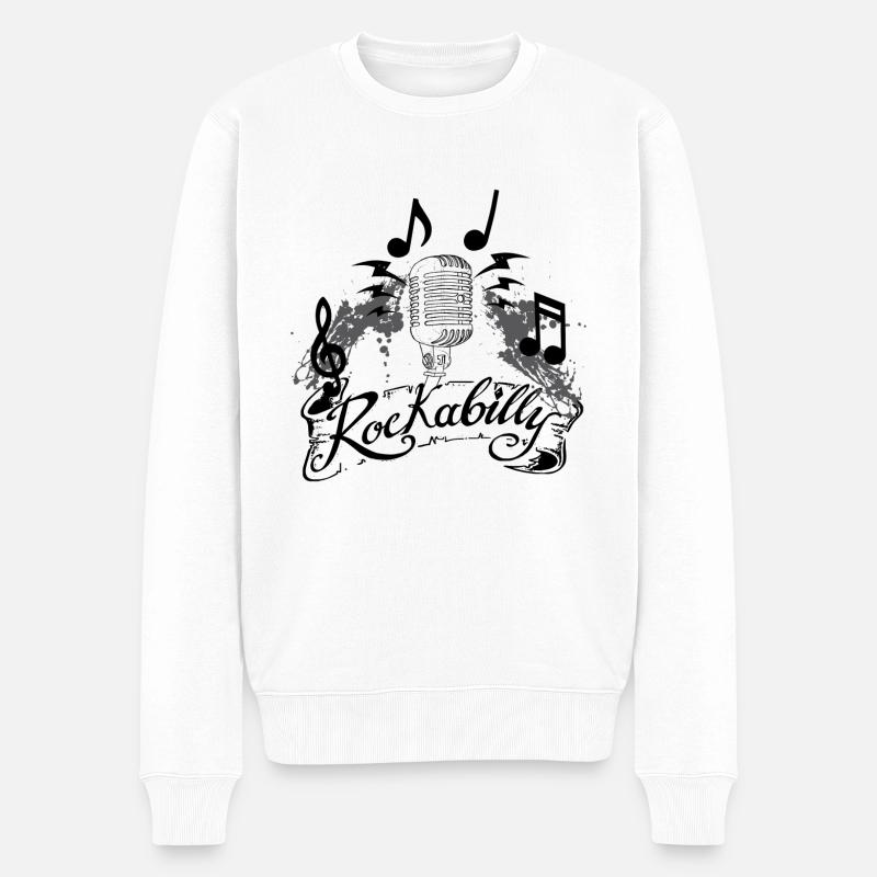 Rockabilly - Männer Premium Bio Pullover - Weiß
