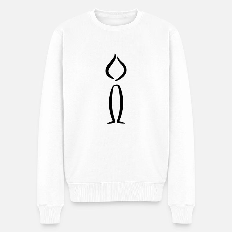 Bougie Design Noir - Pull Premium bio Homme - blanc