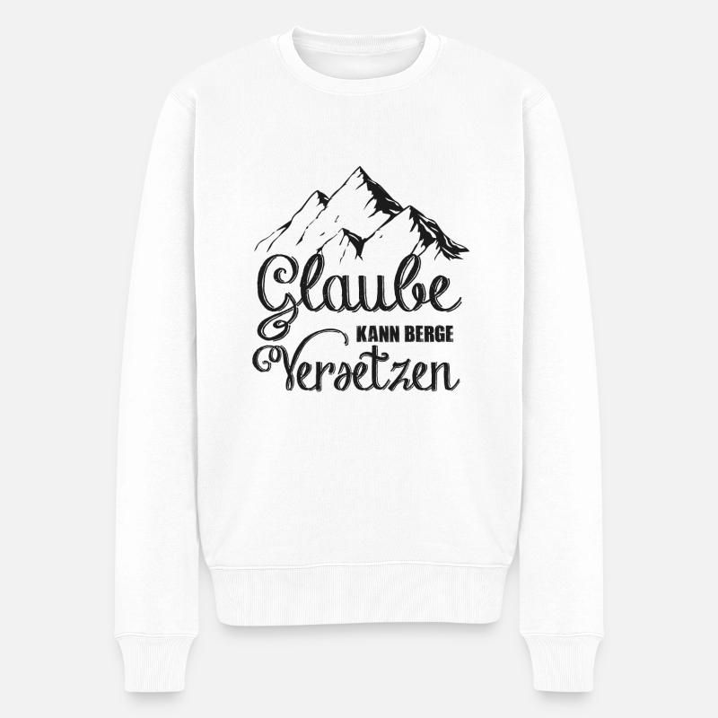 Glaube - Männer Premium Bio Pullover - Weiß