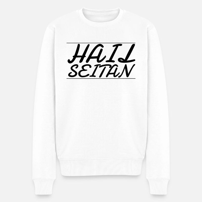 vegan - grêle seitan - Pull Premium bio Homme - blanc