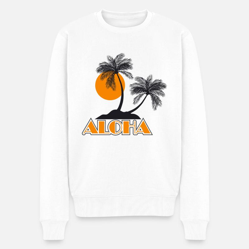 Aloha - Männer Premium Bio Pullover - Weiß