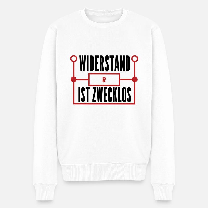 Physiker. Widerstand. Physik. - Männer Premium Bio Pullover - Weiß