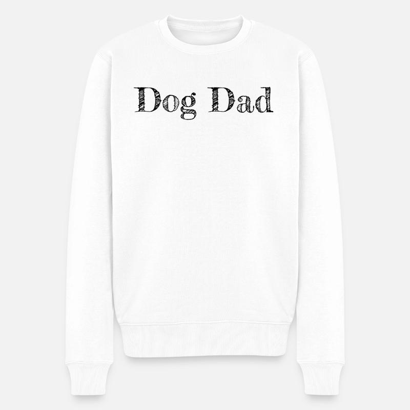 dog - dog dad - Männer Premium Bio Pullover - Weiß