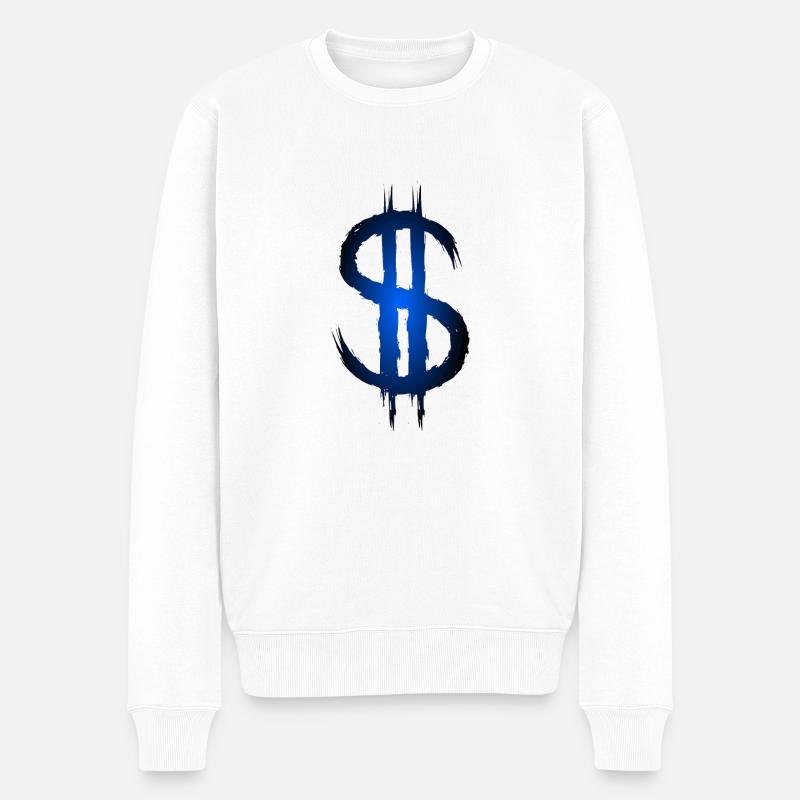 Dollarzeichen Dollar Geld Symbol - Männer Premium Bio Pullover - Weiß