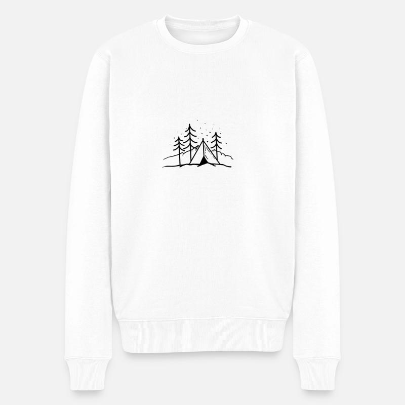 Vue du camping - Pull Premium bio Homme - blanc