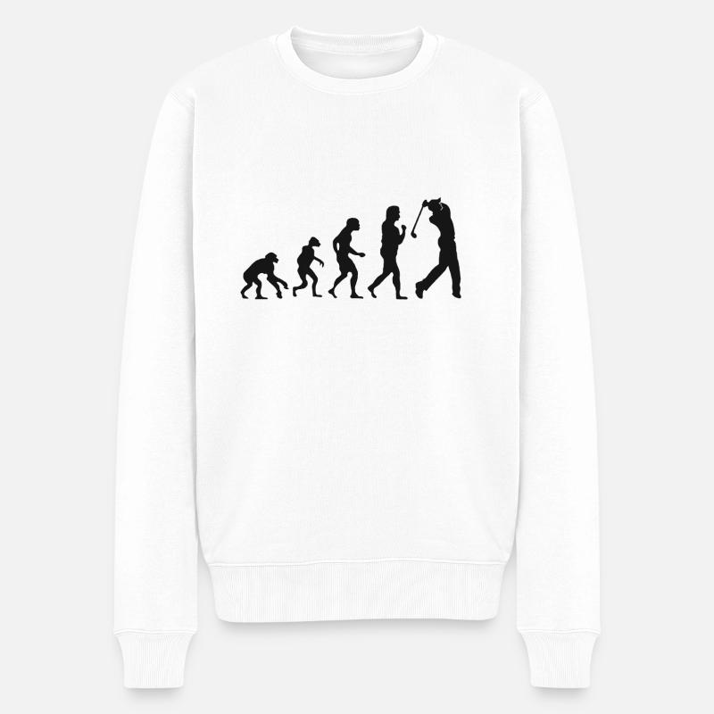 Golfer Evolution Golfspieler Golf evolution - Männer Premium Bio Pullover - Weiß