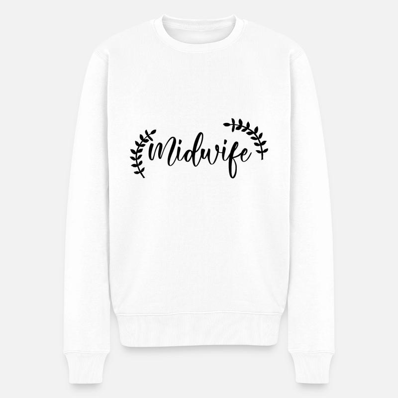 Hebamme | Hebammen Beruf Geburtshelferin Geschenke - Männer Premium Bio Pullover - Weiß