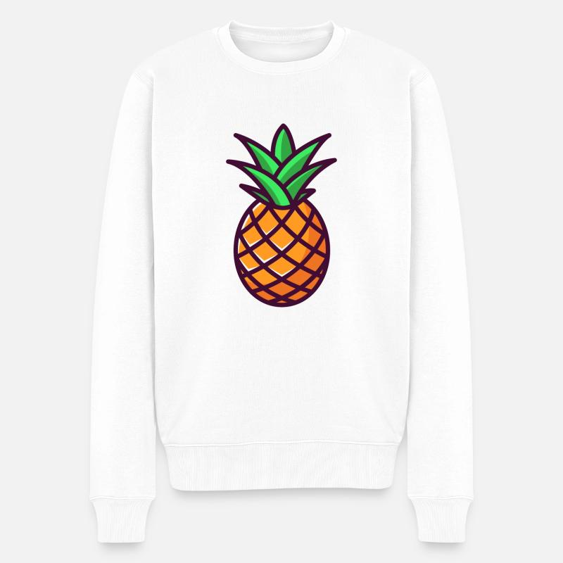Ananas - Männer Premium Bio Pullover - Weiß