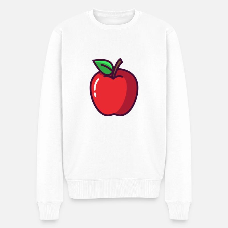 Apfel - Männer Premium Bio Pullover - Weiß