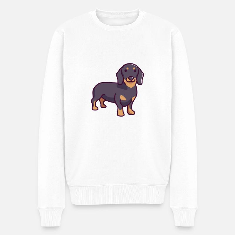 Dachshund - Männer Premium Bio Pullover - Weiß