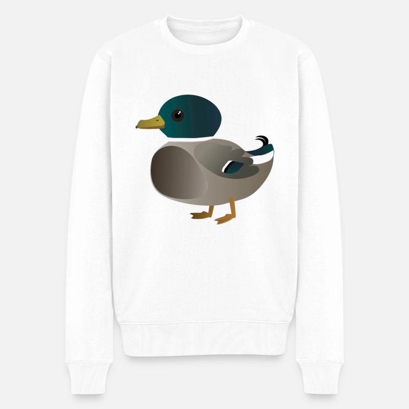 Süße kleine Ente - Männer Premium Bio Pullover - Weiß