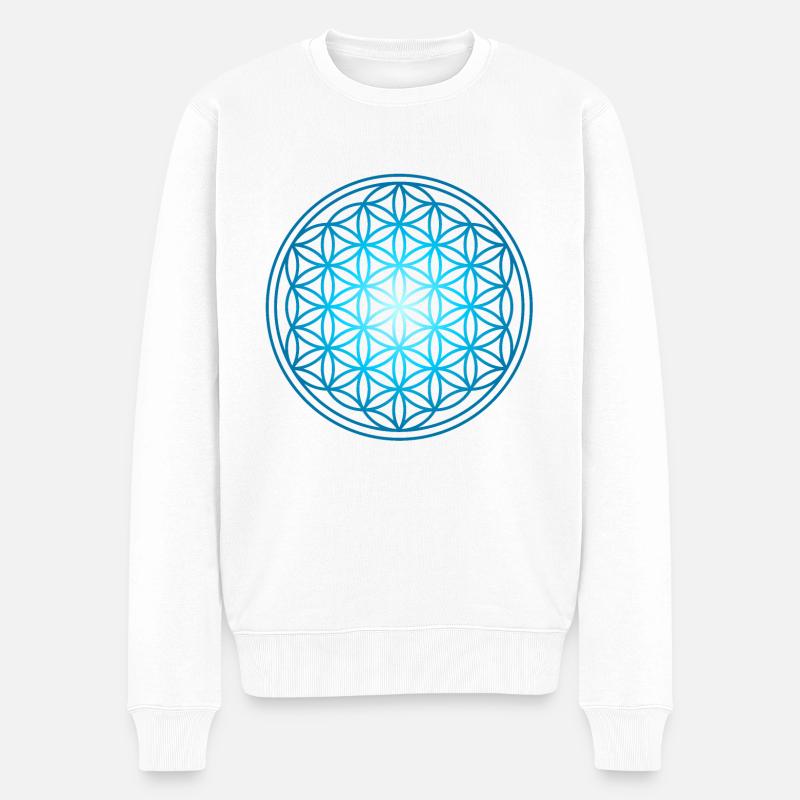 Fleur de vie Fleur de vie 19 cercle 19 cercle - Pull Premium bio Homme - blanc